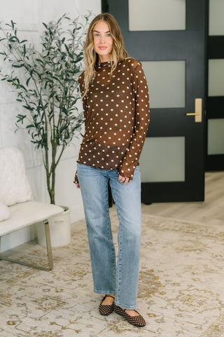 Pretty Woman Polka Dot Mesh Layering Top