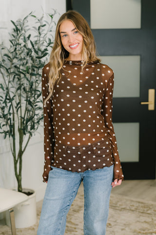 Pretty Woman Polka Dot Mesh Layering Top