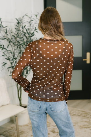 Pretty Woman Polka Dot Mesh Layering Top