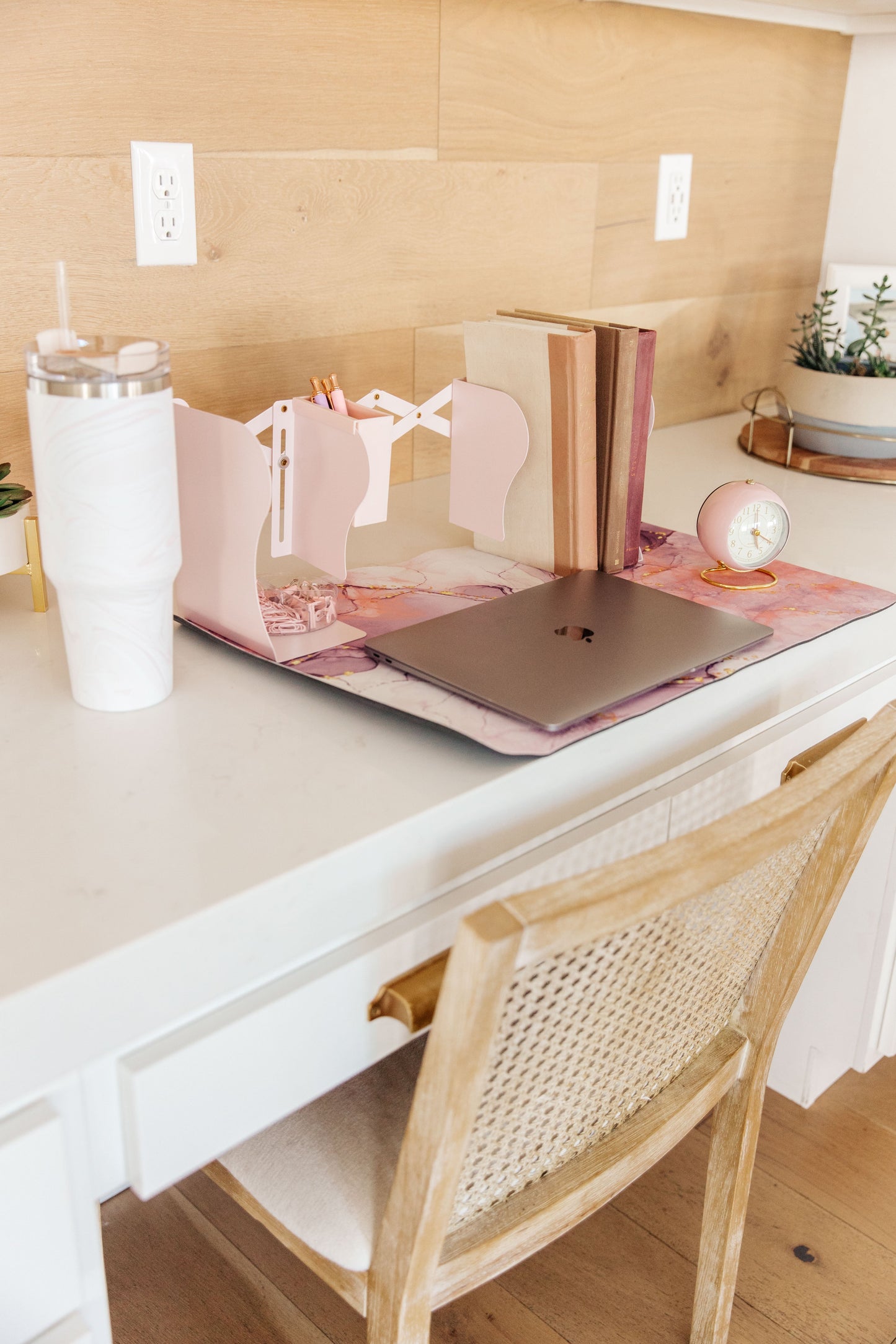 Say No More Luxury desk pad in Pink Marble MadreForte LLC