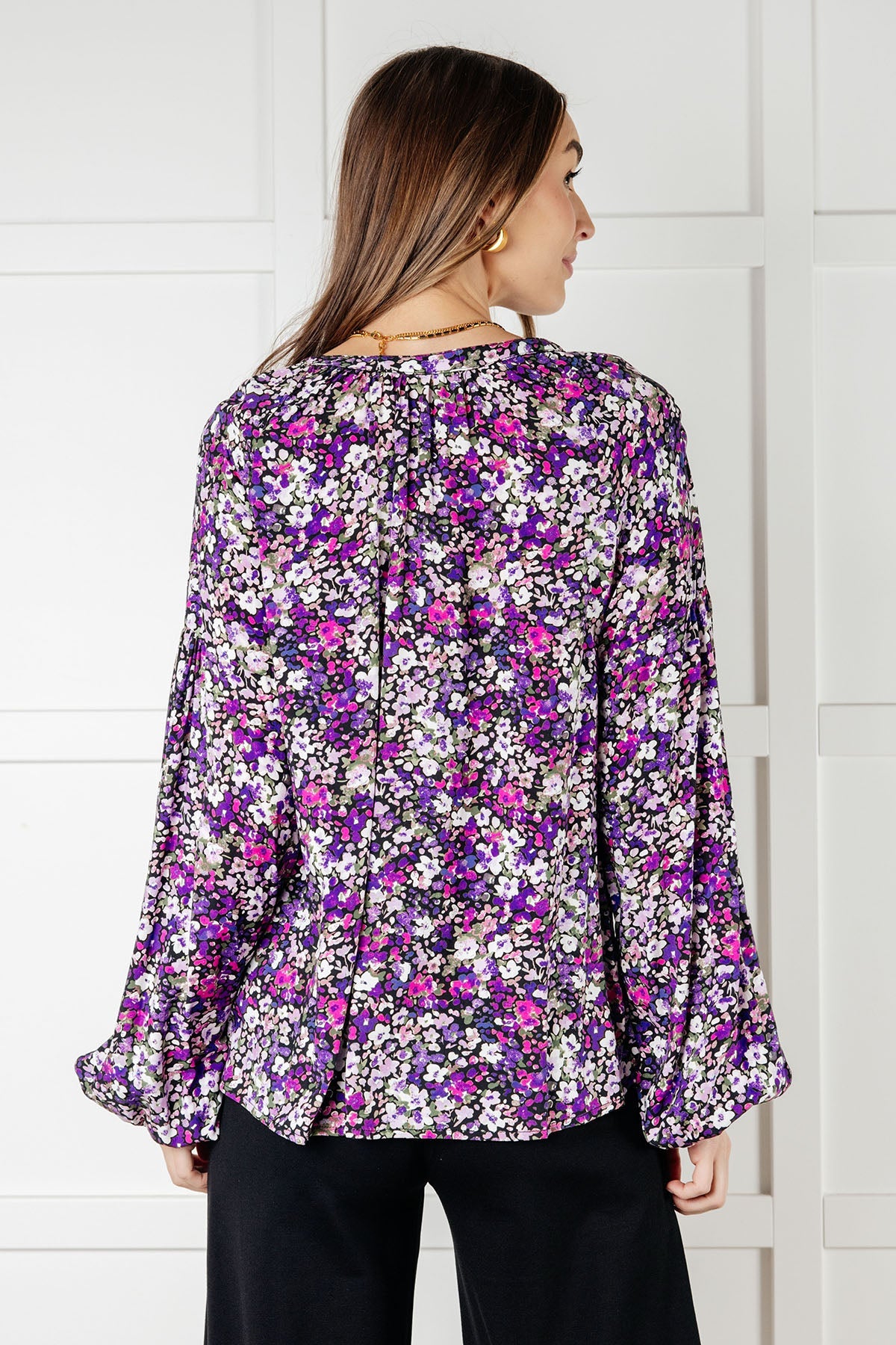 Pulled Together Ditsy Floral Bubble Sleeve Blouse MadreForte LLC