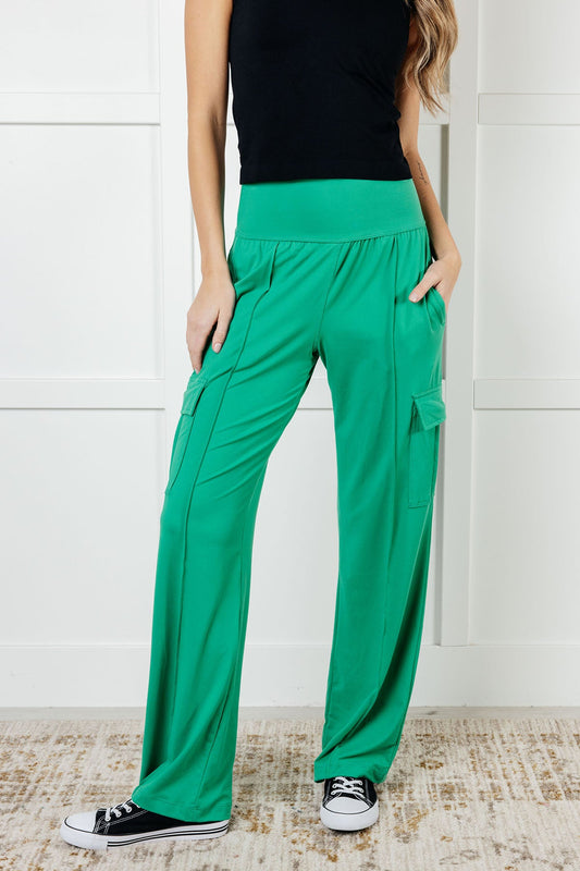 Race to Relax Cargo Pants in Emerald Green MadreForte LLC