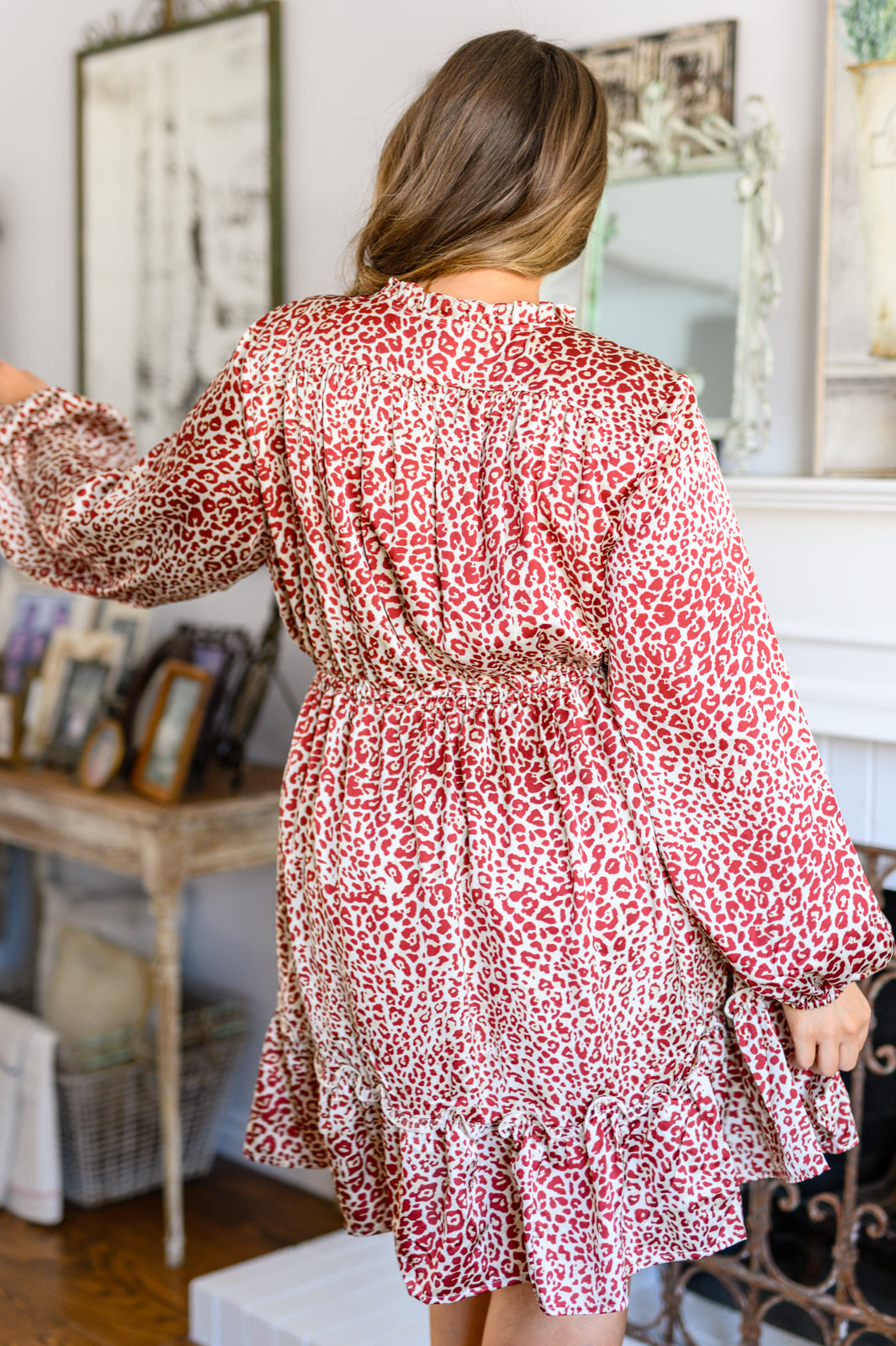 Rayven Animal Print Dress in Burgundy MadreForte LLC