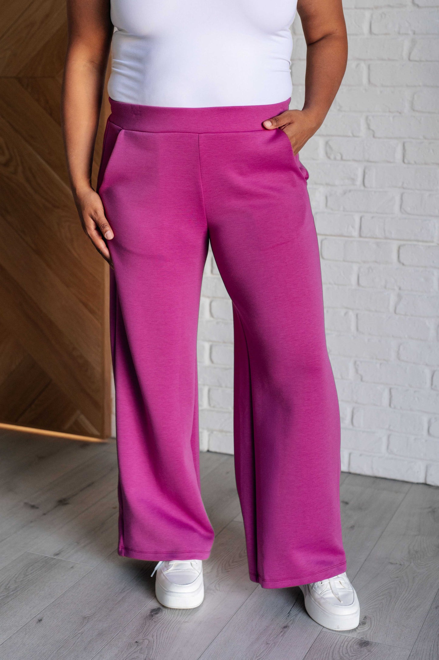 Resort Travel Wide Leg Crop Pant in Magenta MadreForte LLC