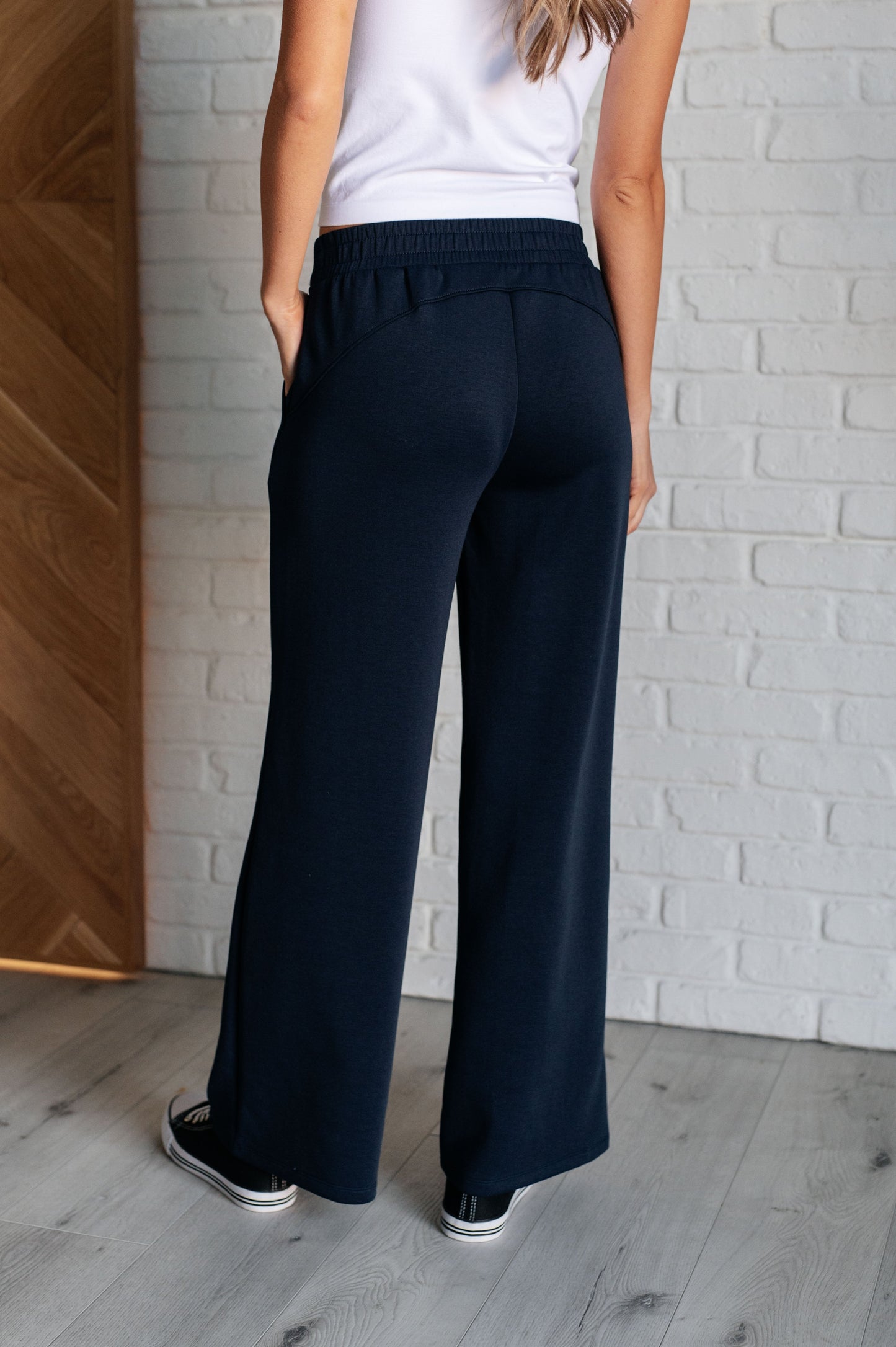 Resort Travel Wide Leg Crop Pant in  Navy MadreForte LLC