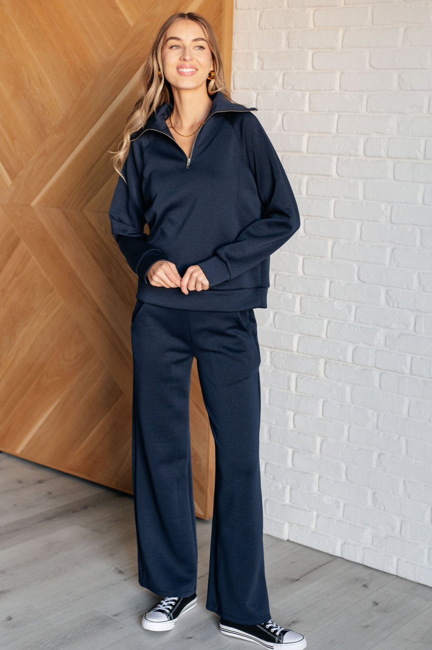 Resort Travel Wide Leg Crop Pant in  Navy MadreForte LLC