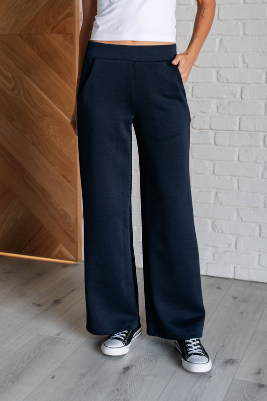 Resort Travel Wide Leg Crop Pant in  Navy MadreForte LLC