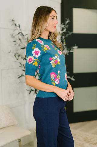Right for Each Other Knit Floral Top