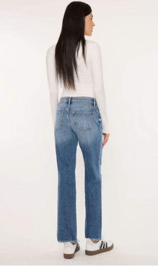 Kancan MID RISE TRUE STRAIGHT JEANS