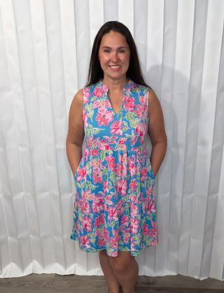 Lizzy Three Tier Tank Dress in Falling Floral