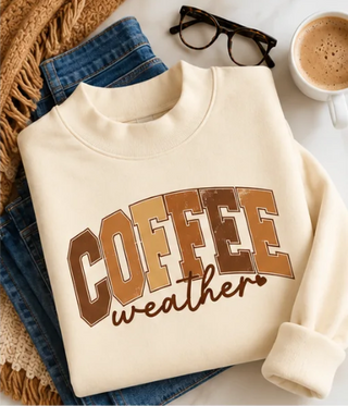 Coffee Weather Premium Mock-Neck Graphic Sweatshirt