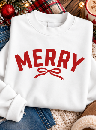 Merry Mock-Neck Crew Sweatshirt