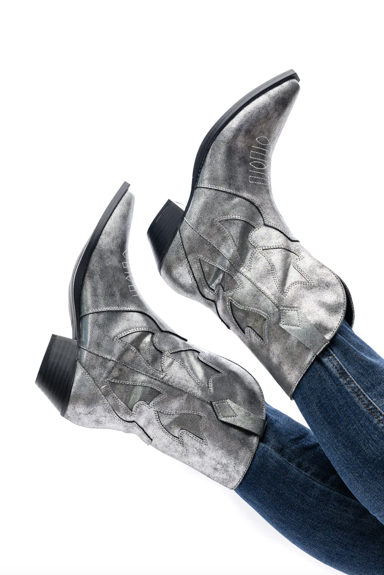 Jersey Metallic Boot in Silver MadreForte LLC