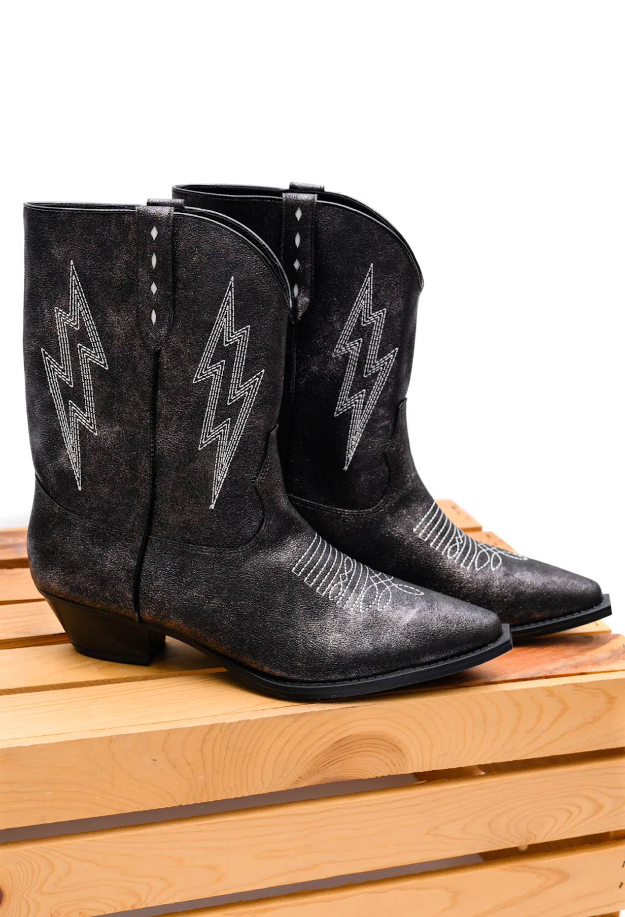 Bowie Metallic Boot in Black MadreForte LLC