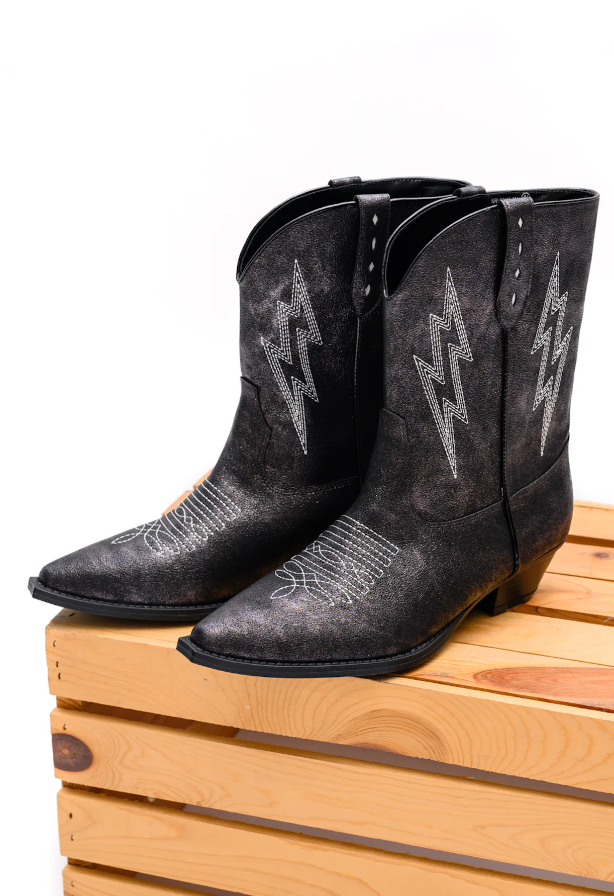 Bowie Metallic Boot in Black MadreForte LLC