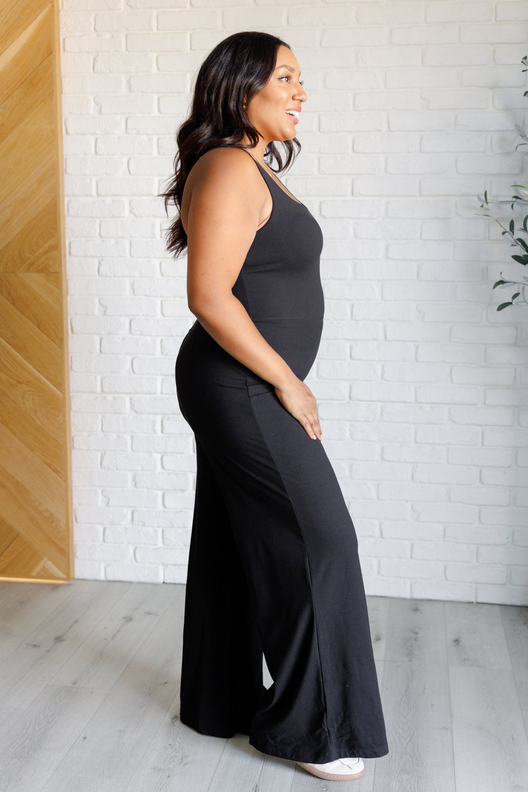 Shavasana Everyday Wide Leg Jumpsuit in Black MadreForte LLC