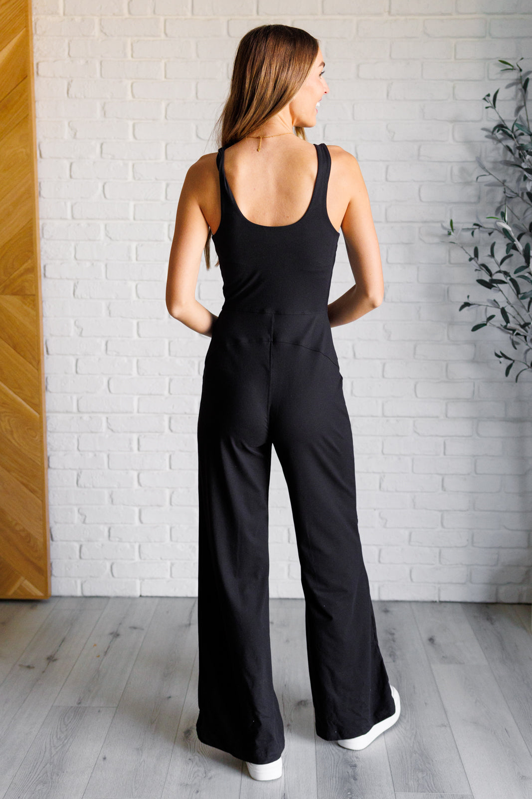 Shavasana Everyday Wide Leg Jumpsuit in Black MadreForte LLC