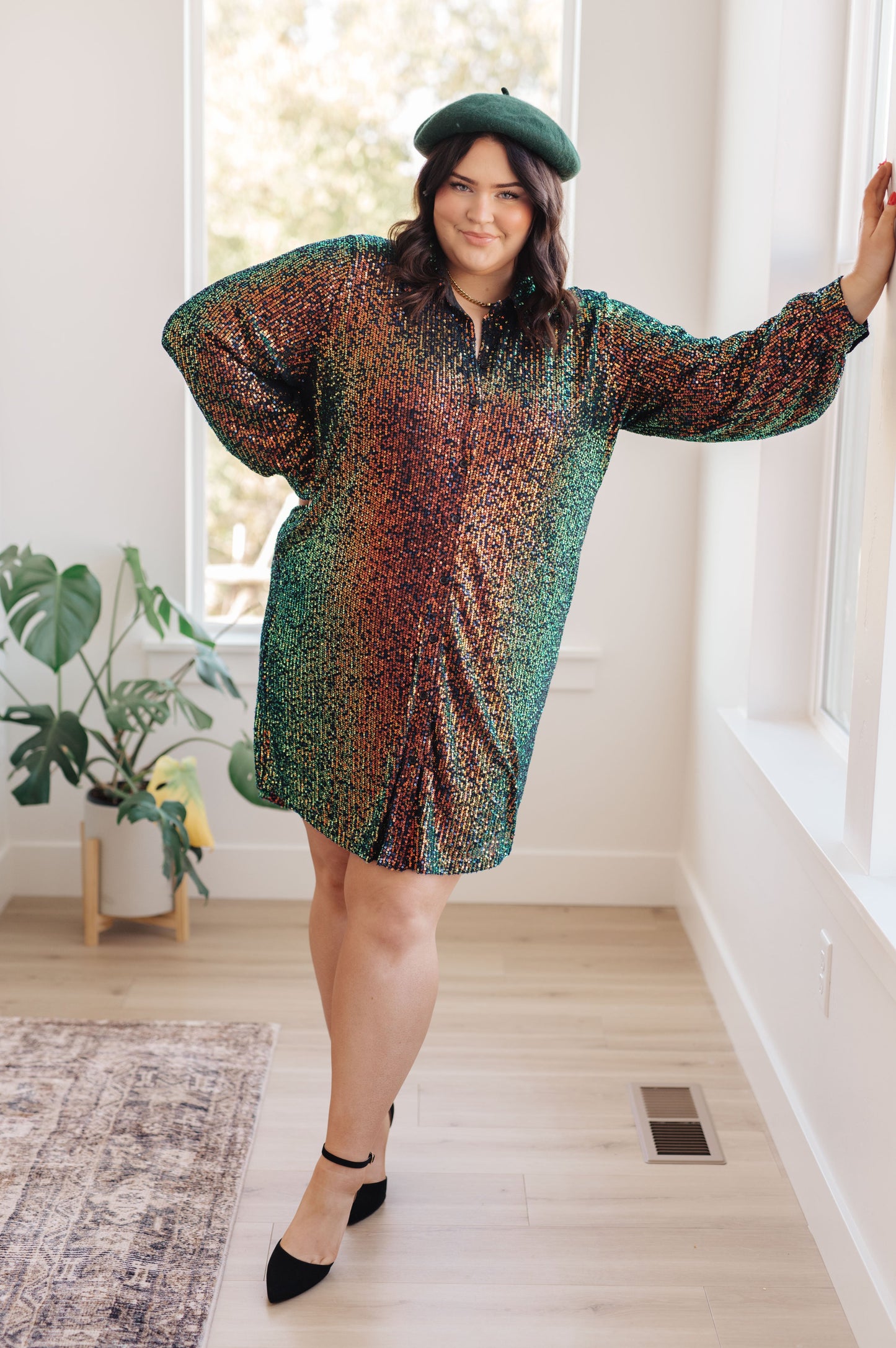 Shimmering Splendor Sequin Shirt Dress MadreForte LLC