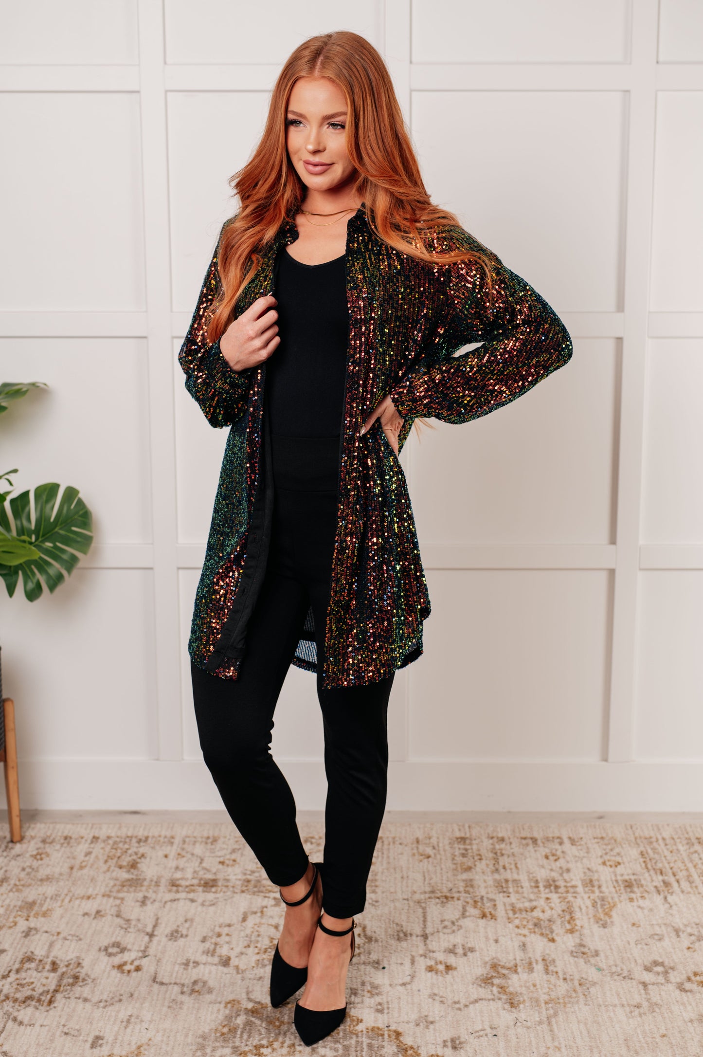 Shimmering Splendor Sequin Shirt Dress MadreForte LLC