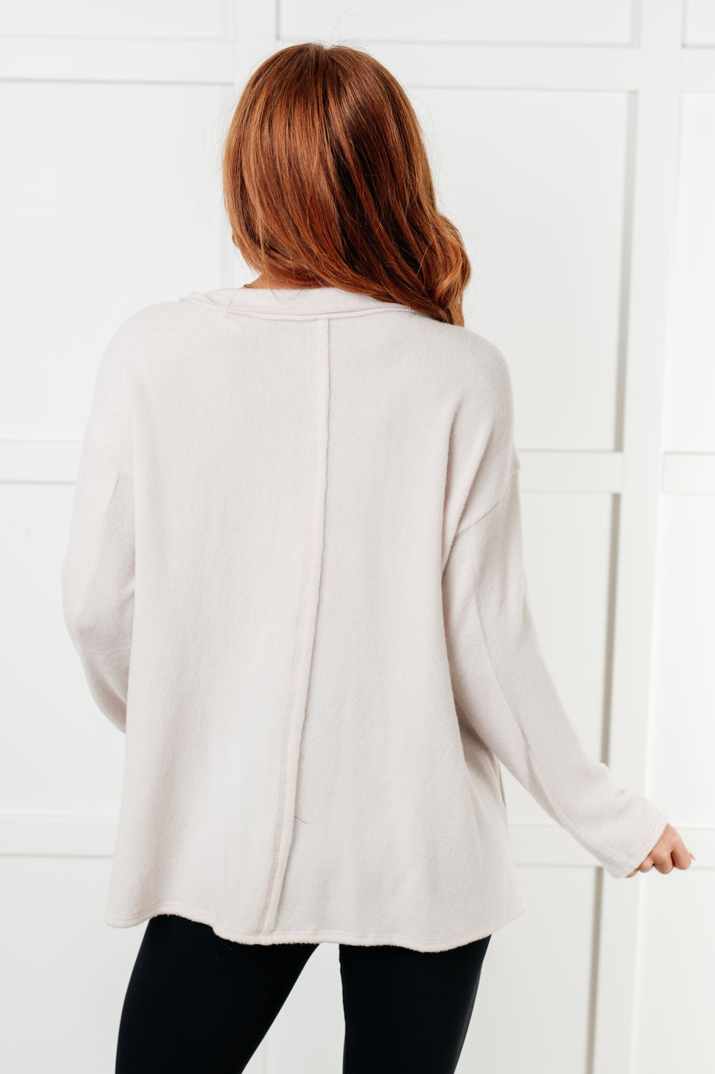 Simple Silhouette Brushed Hacci Sweater in Sand Beige MadreForte LLC