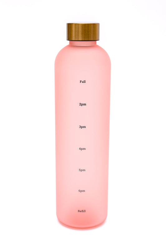 Sippin' Pretty 32 oz Translucent Water Bottle in Pink & Gold MadreForte LLC