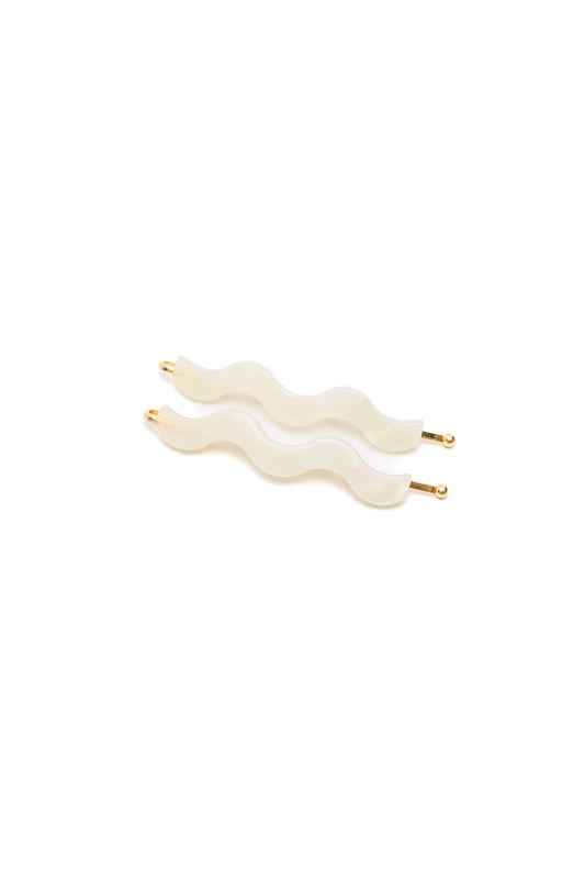 Sleek Waves Hair Clip in White Tortoise MadreForte LLC