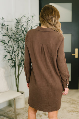 Sorelle Classic Collared Dress in Dark Mocha