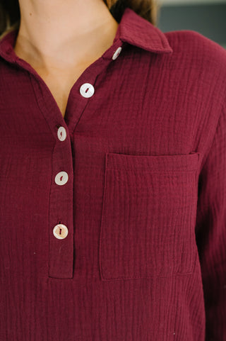 Sorelle Classic Collared Dress in Wine