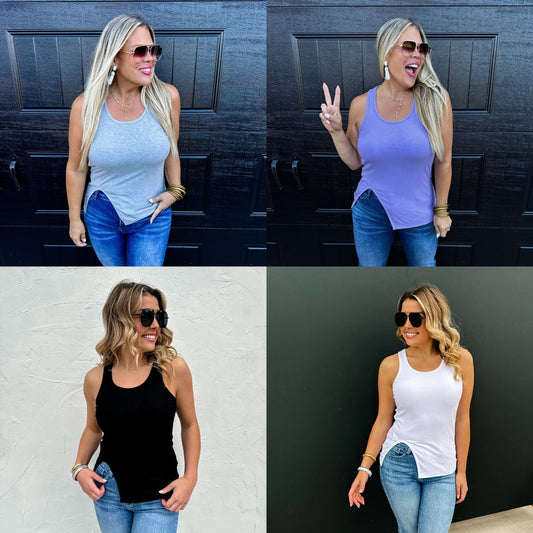 PREORDER: Gabby Side Slit Tank in Four Colors MadreForte LLC