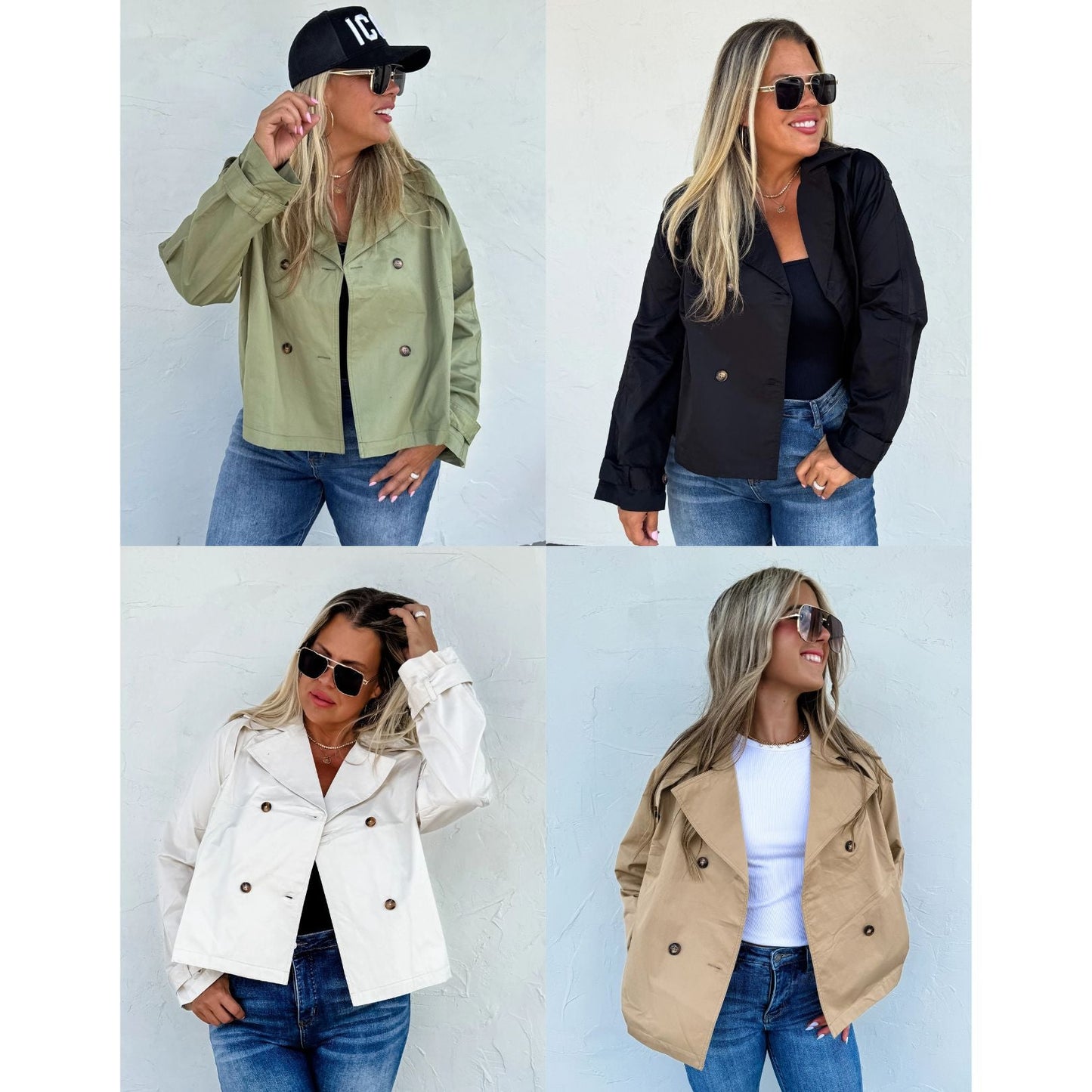 PREORDER: Rossi Crop Trench Coat in Four Colors MadreForte LLC