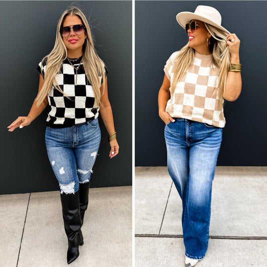 PREORDER: Sidni Checkered Sweater in Two Colors MadreForte LLC