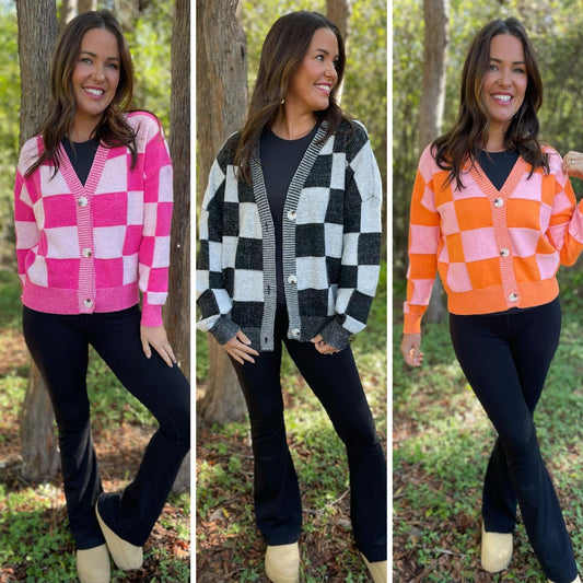 PREORDER: All My Life Checkered Cardigan in Three Colors MadreForte LLC