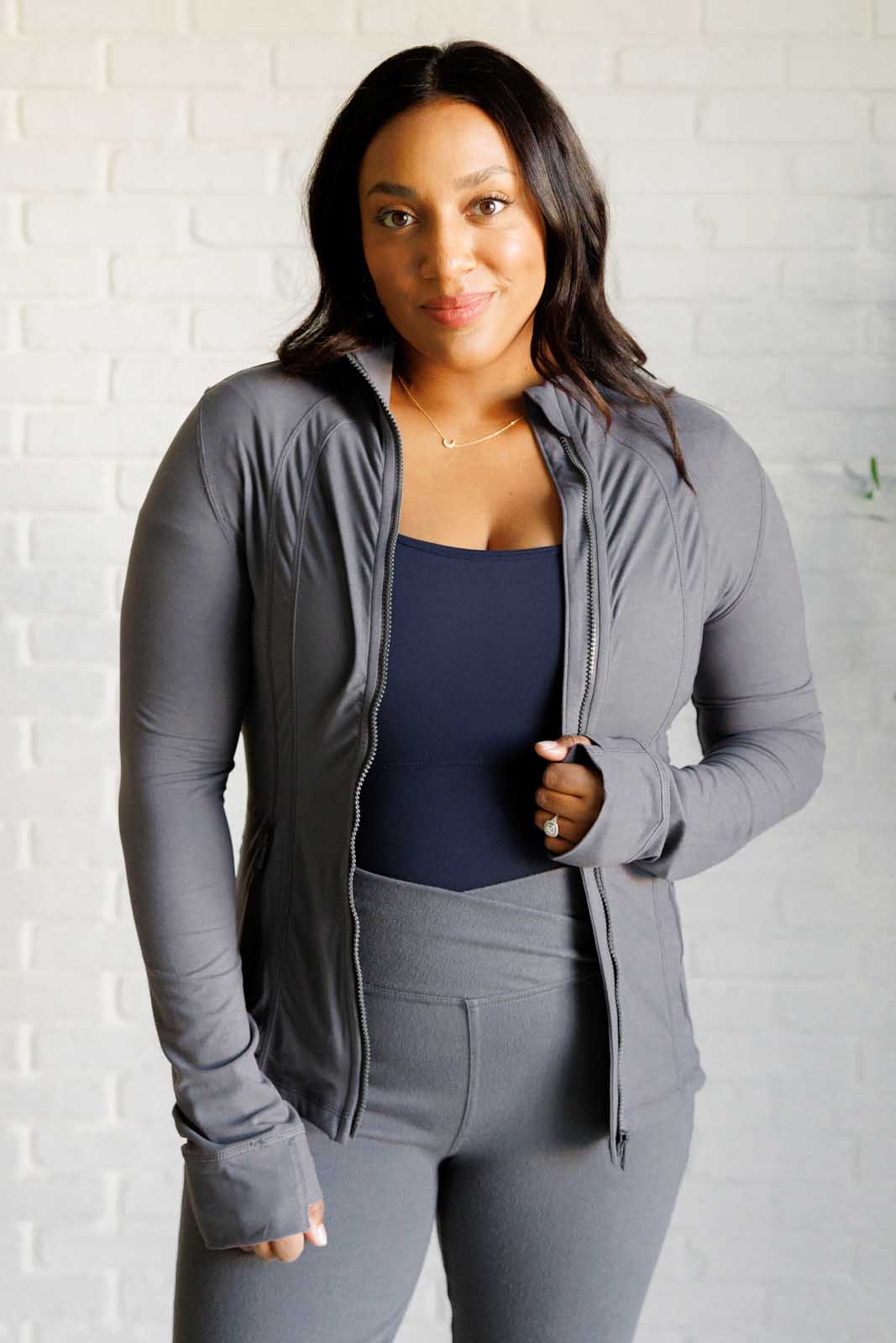 Staying Swift Activewear Jacket in Titanium MadreForte LLC