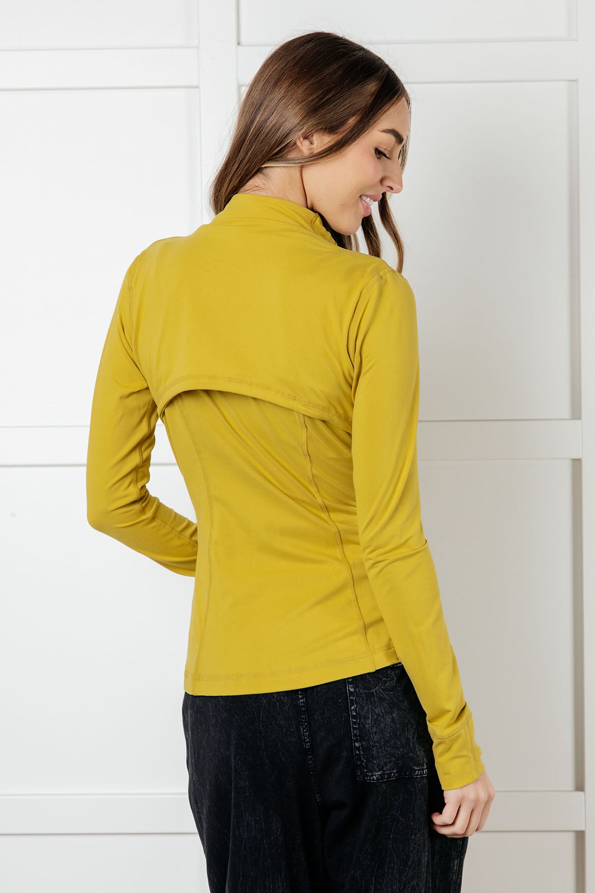 Staying Swift Activewear Jacket in Yellow Pear MadreForte LLC