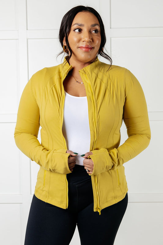 Staying Swift Activewear Jacket in Yellow Pear MadreForte LLC