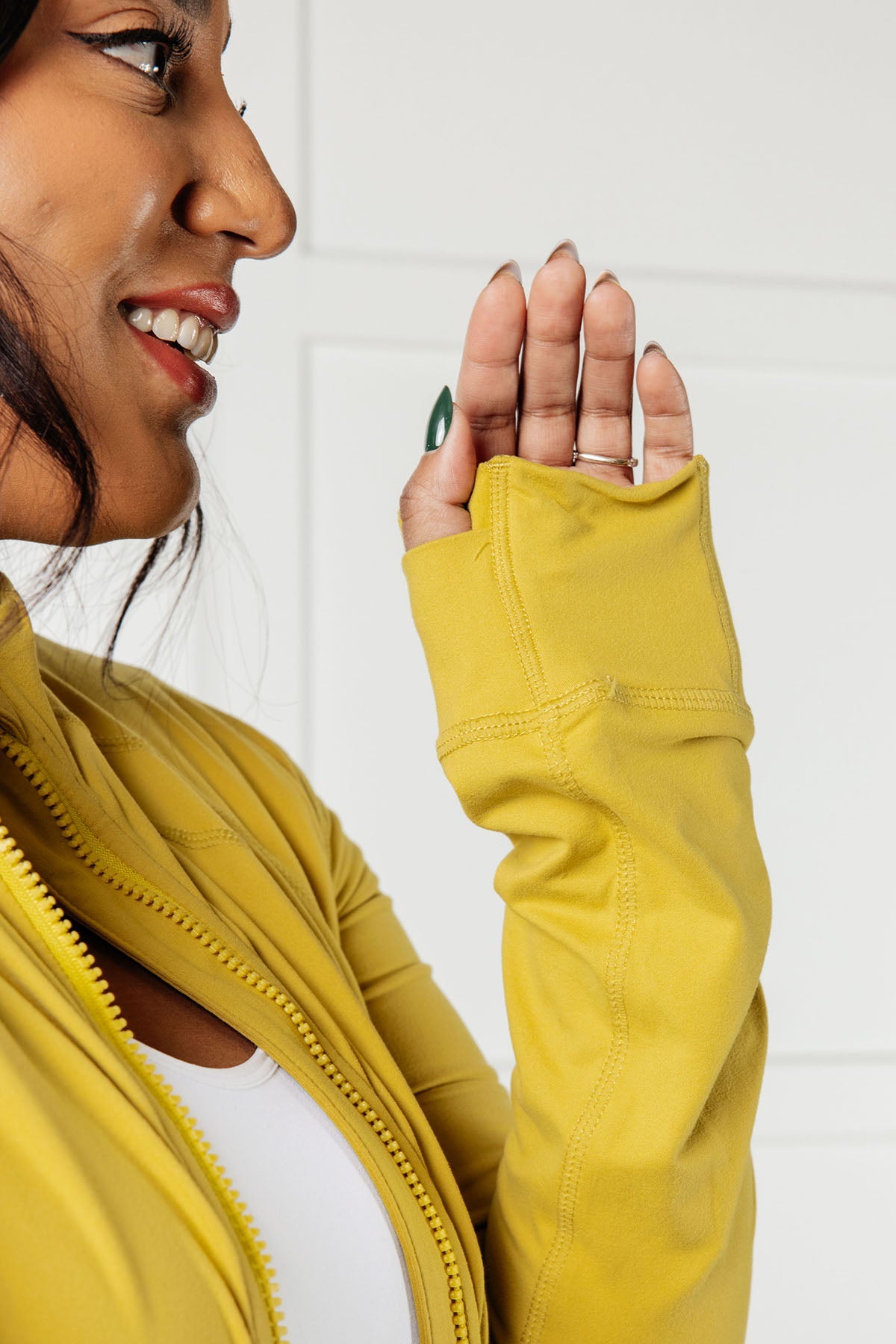 Staying Swift Activewear Jacket in Yellow Pear MadreForte LLC