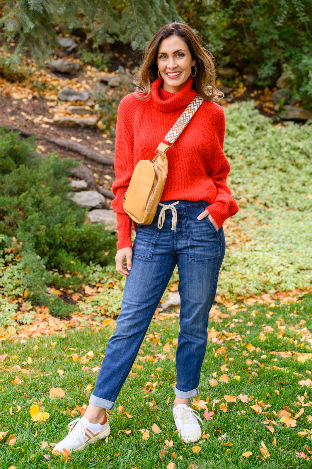 Steady Pace Roll Neck Sweater In Red MadreForte LLC