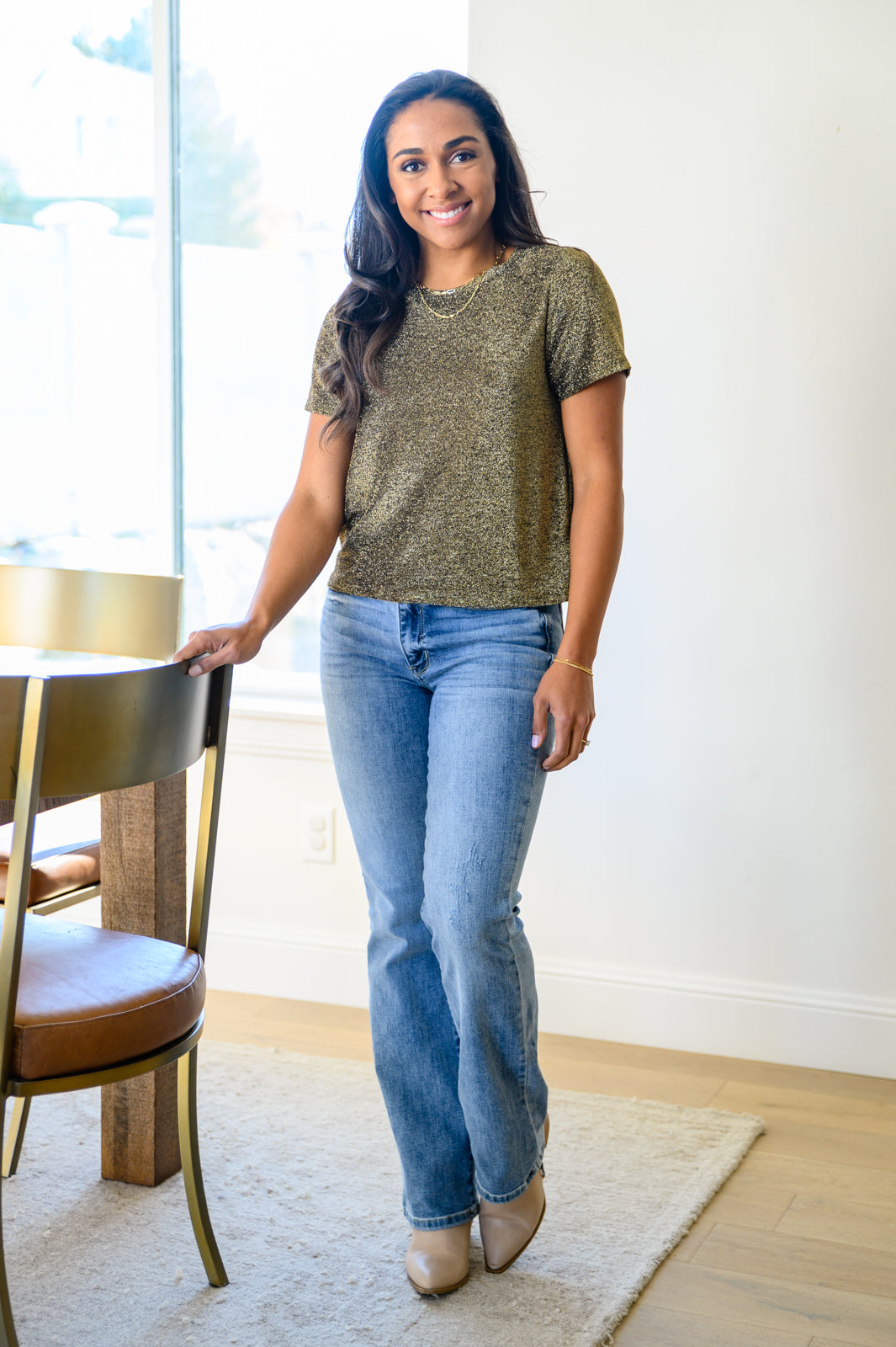 Sweetly Twinkle Short Sleeve Knit Top In Black MadreForte LLC