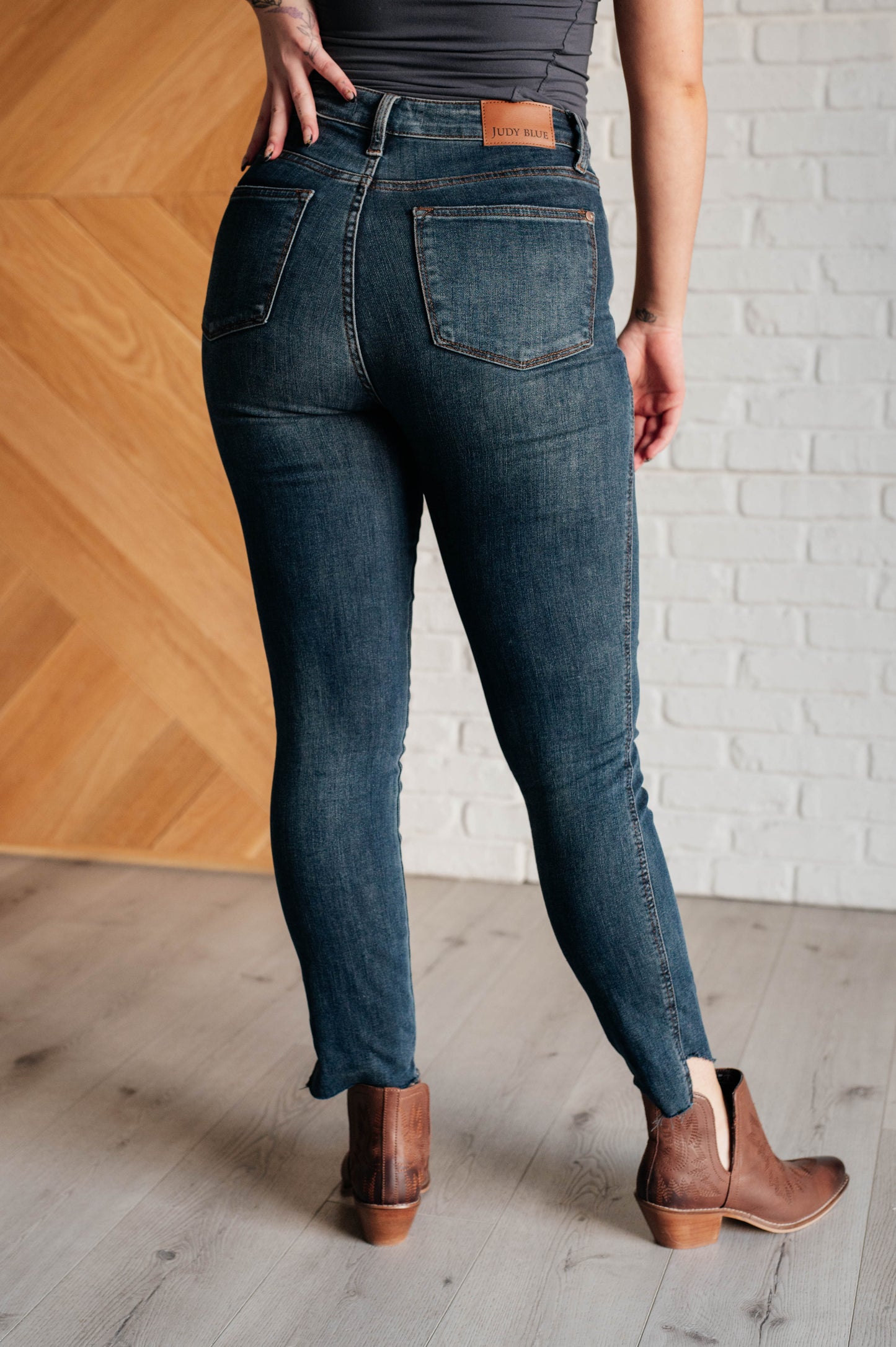 Tessa High Rise Control Top Step Hem Skinny Jeans MadreForte LLC