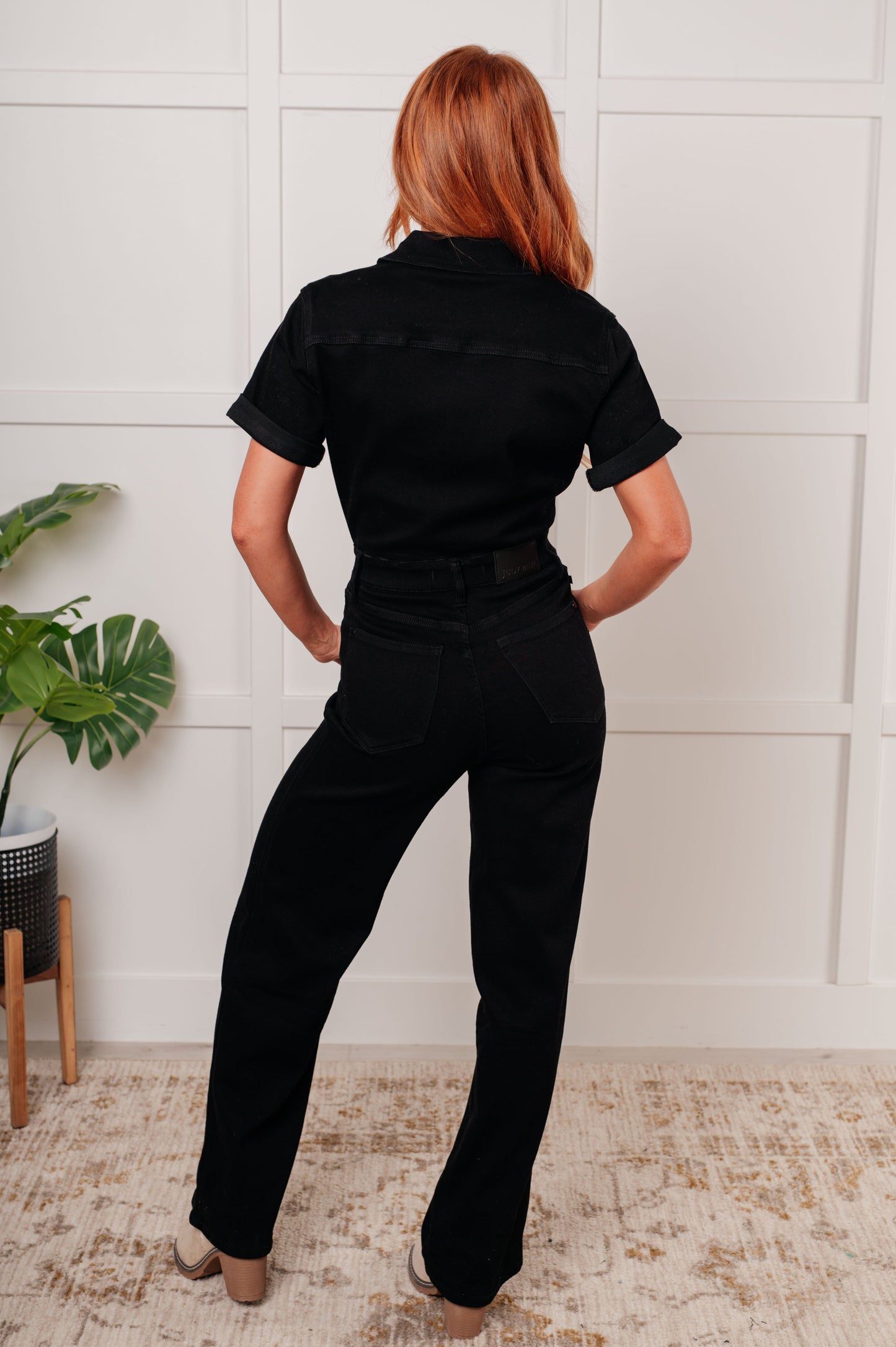 Tilda Short Sleeve Control Top Denim Jumpsuit MadreForte LLC