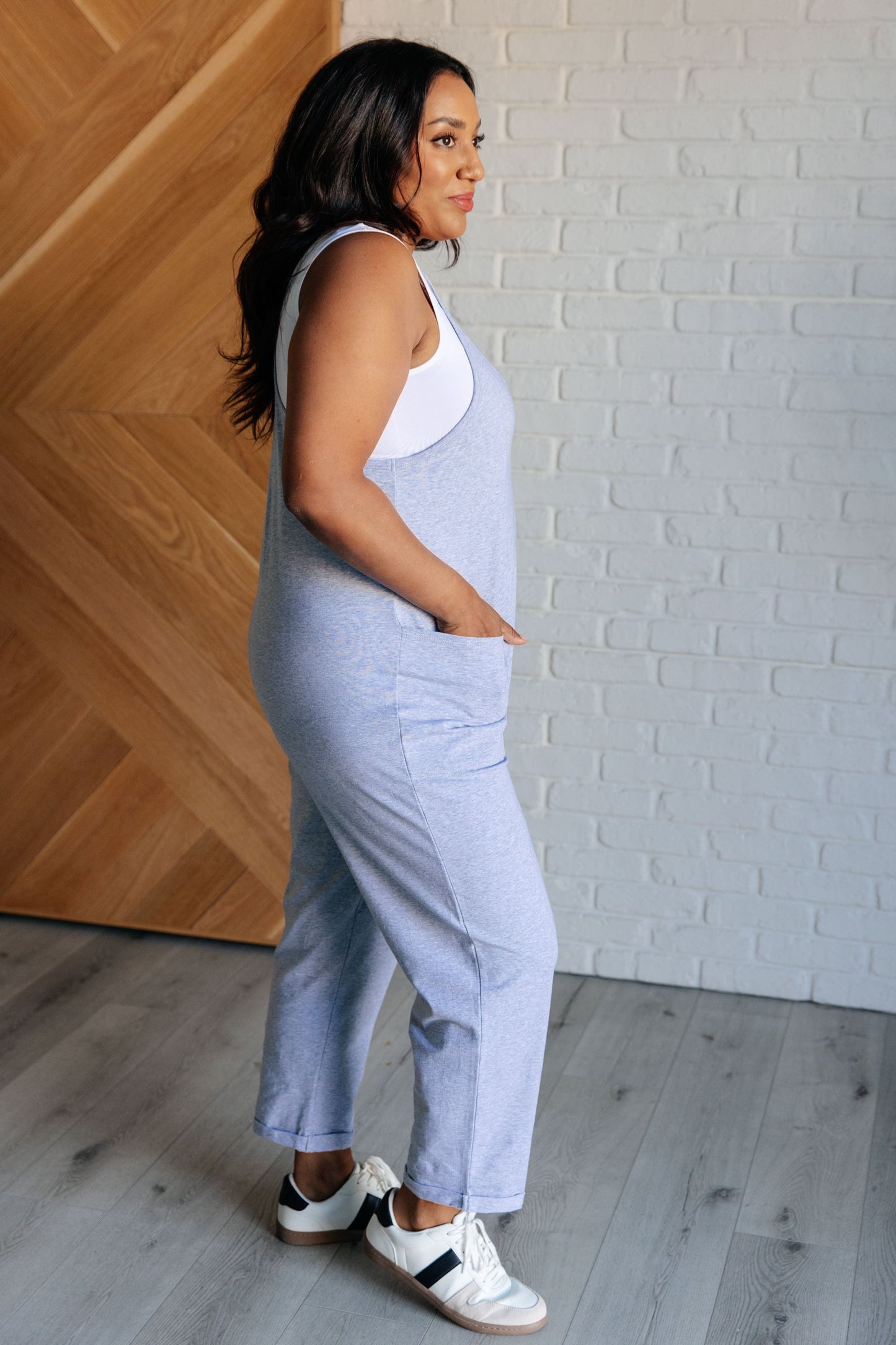 Totally Me Spaghetti Strap Jumpsuit in Heather Grey MadreForte LLC