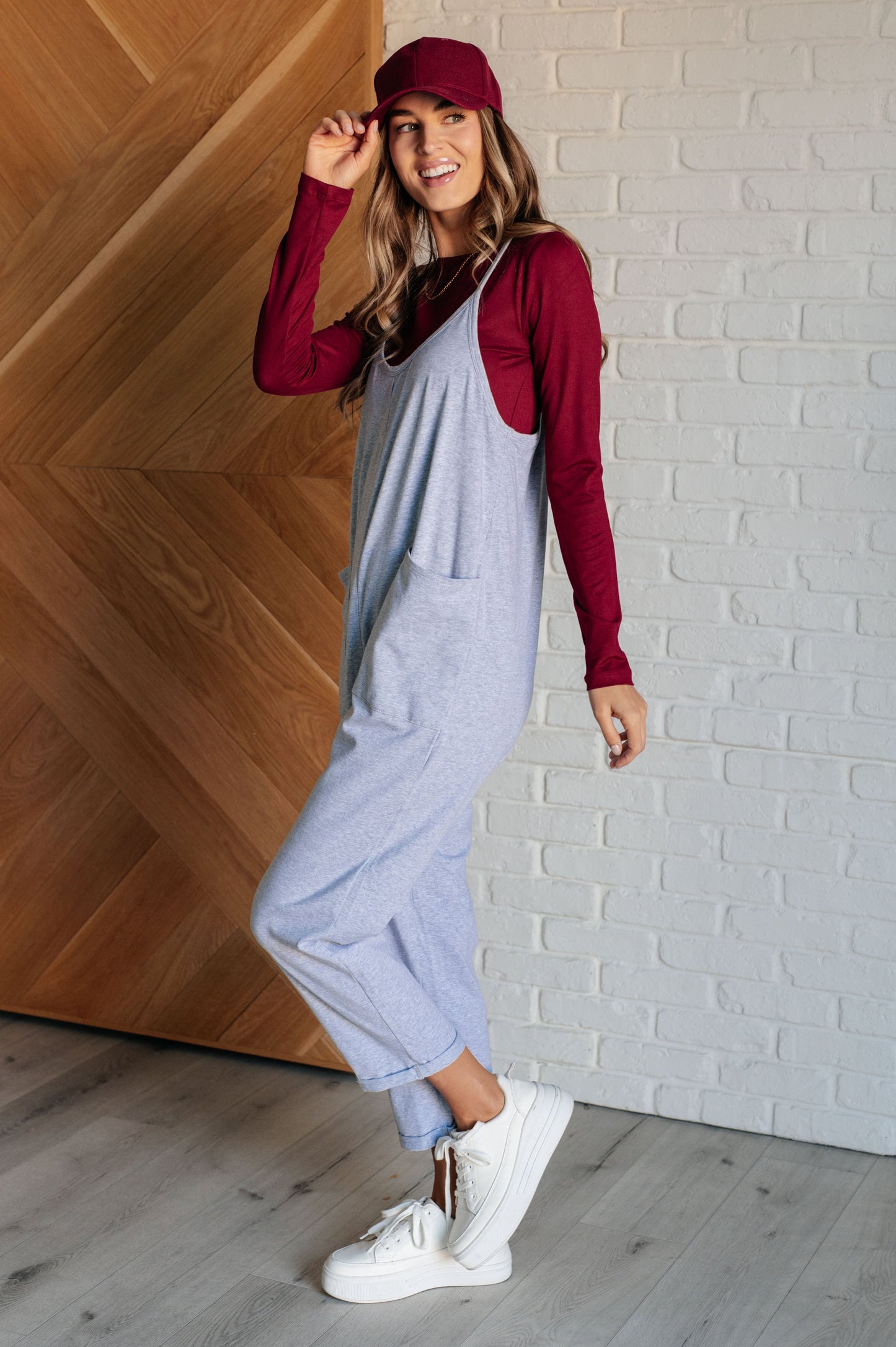 Totally Me Spaghetti Strap Jumpsuit in Heather Grey MadreForte LLC