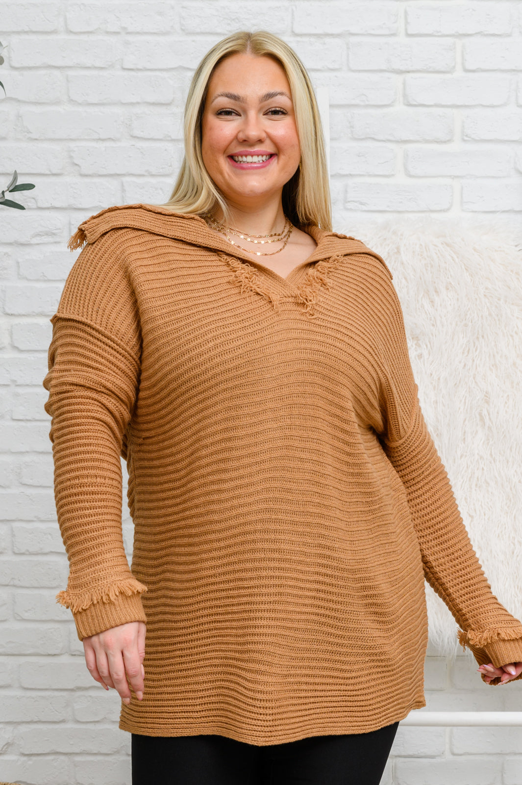 Travel Far & Wide Sweater in Taupe MadreForte LLC