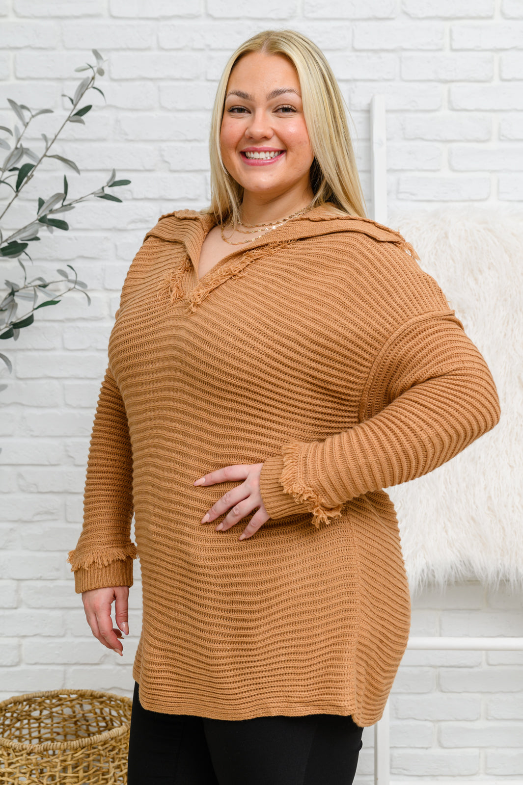 Travel Far & Wide Sweater in Taupe MadreForte LLC