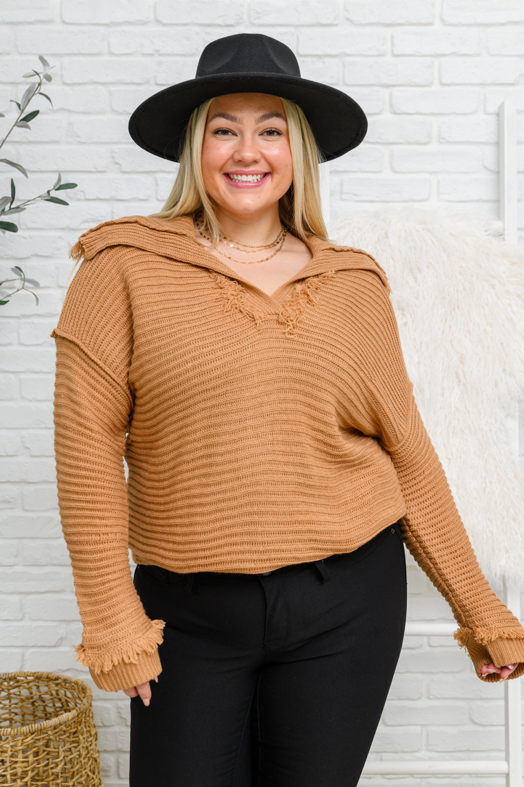 Travel Far & Wide Sweater in Taupe MadreForte LLC