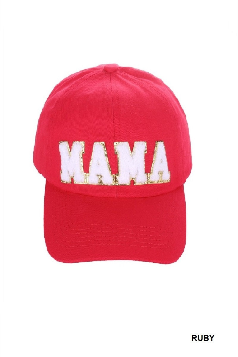 Mama chenille patch baseball cap hat