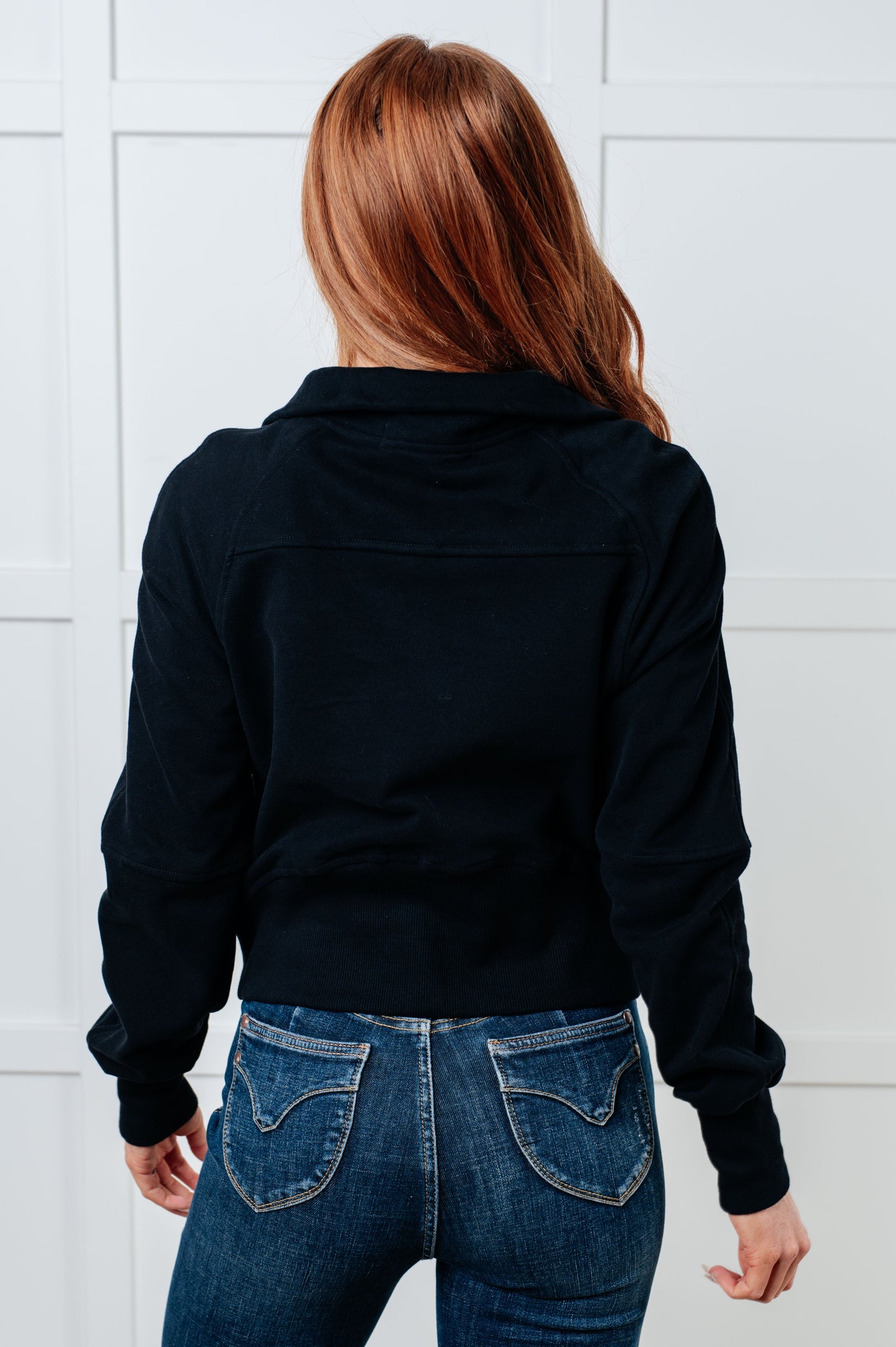 Under Her Spell Half Zip Pullover in Black MadreForte LLC