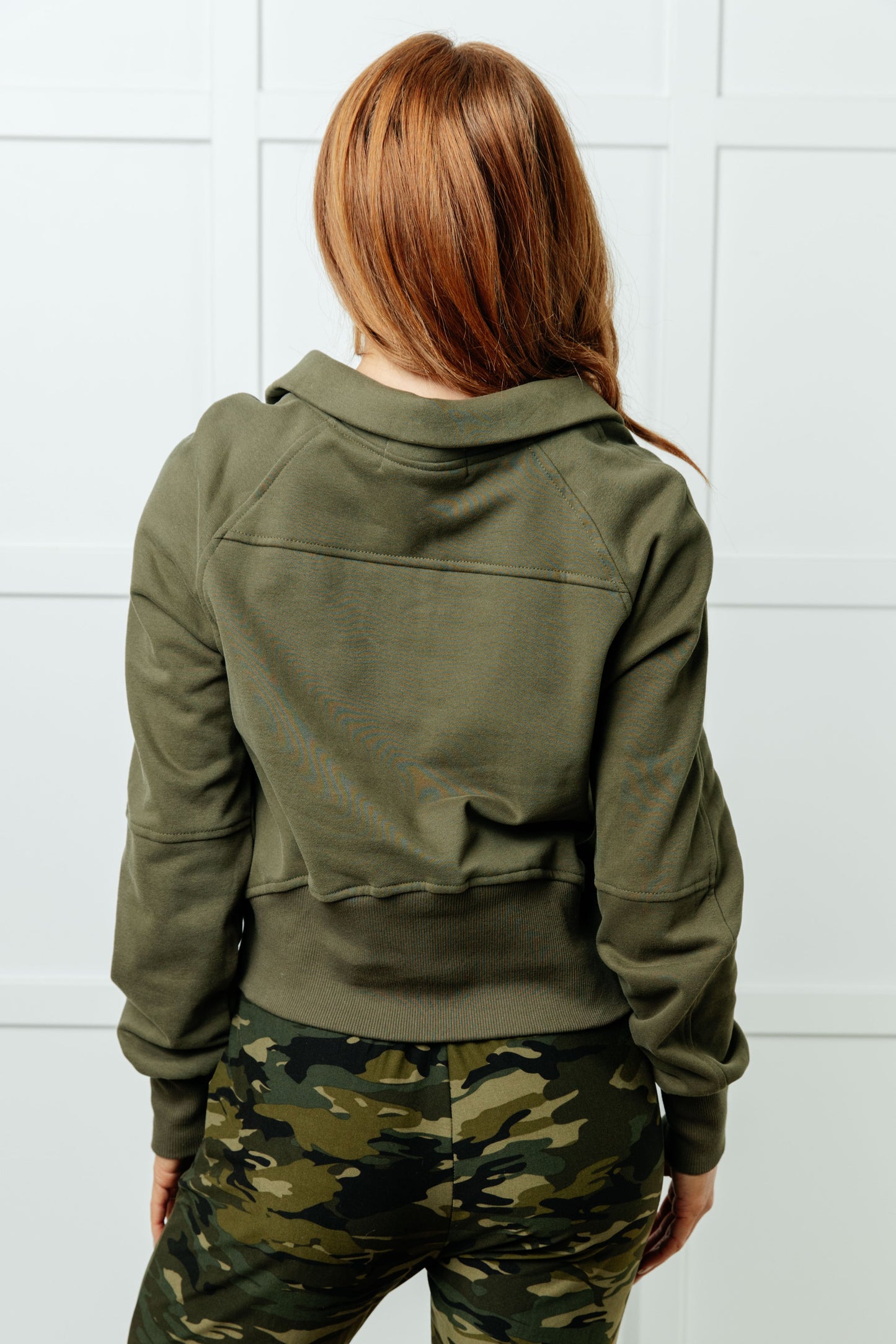 Under Her Spell Half Zip Pullover in Green MadreForte LLC