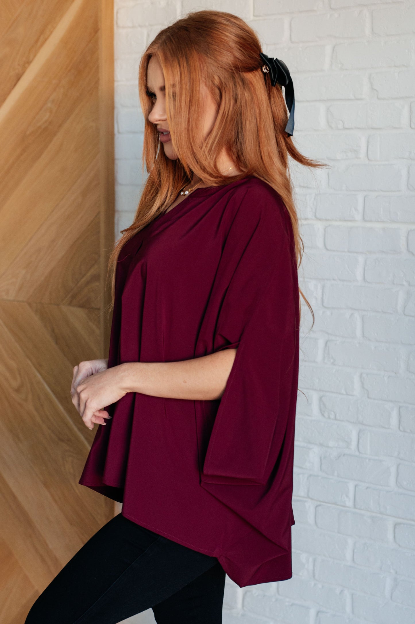 Universal Philosophy Blouse in Wine MadreForte LLC