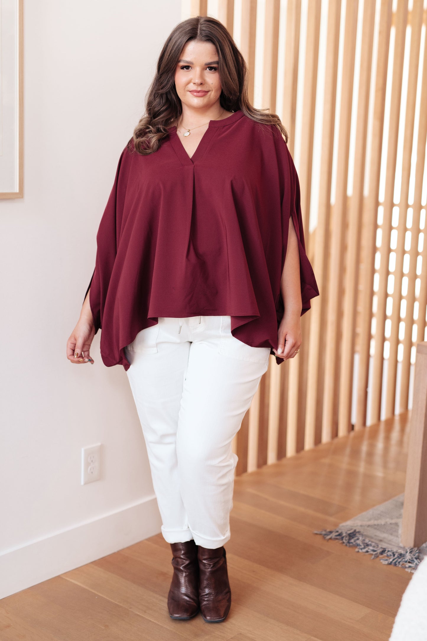 Universal Philosophy Blouse in Wine MadreForte LLC